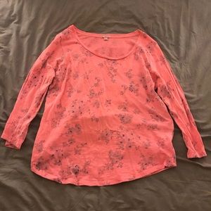 Gap pink floral long sleeve shirt